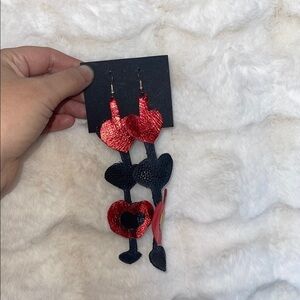 HANDCRAFTED Heart shaped earrings NWT of my own Y2K like design genuine